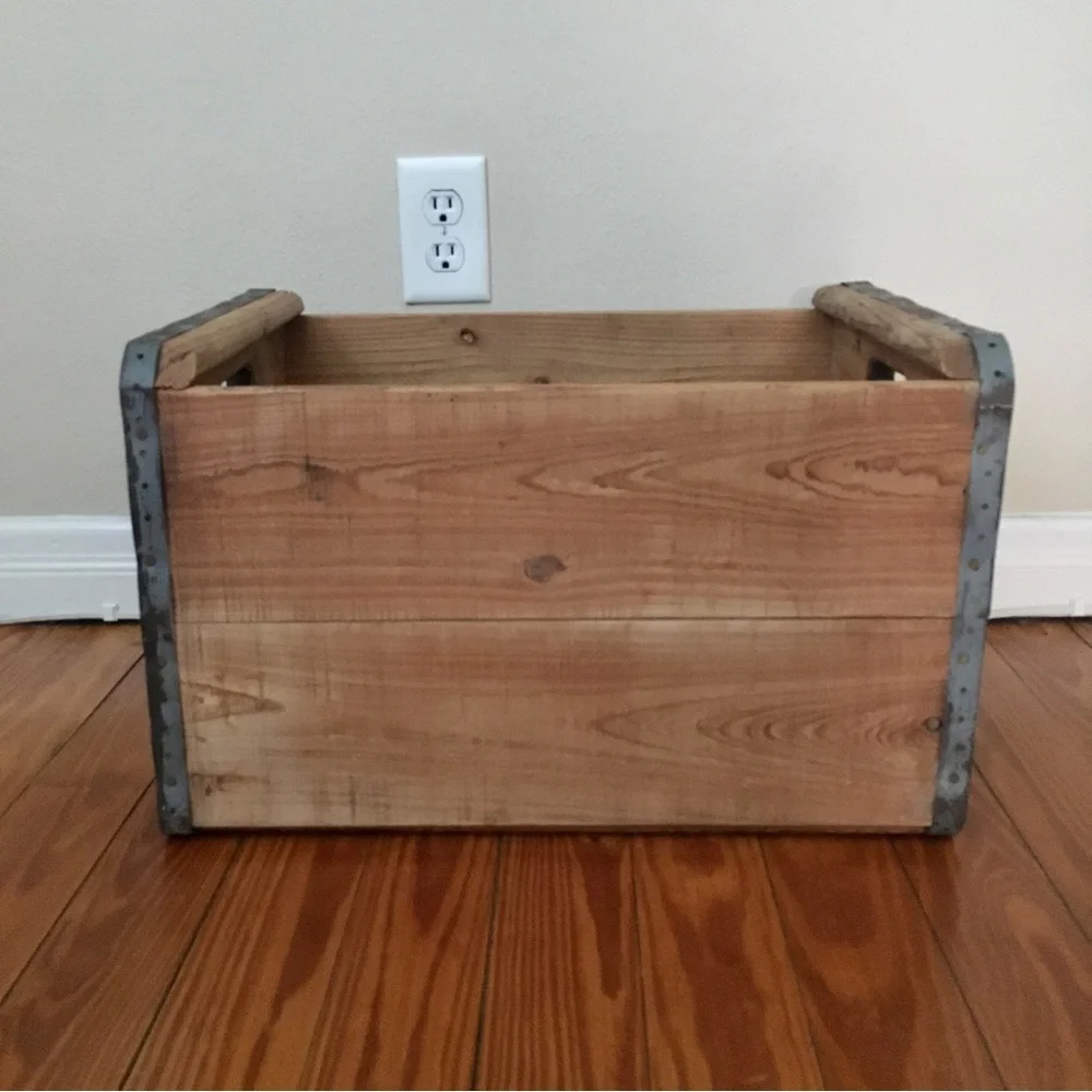 Vintage 40s Heavy Duty Solid Wood Steel Banded Crate